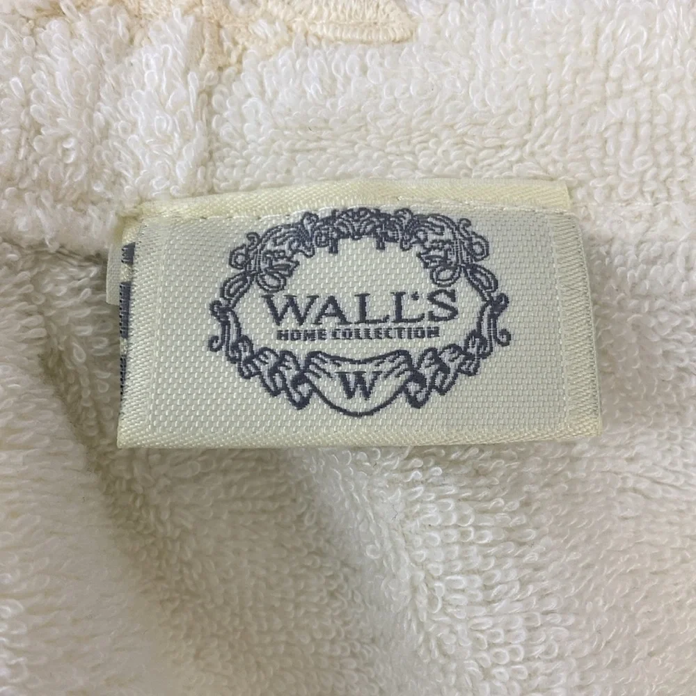 Vintage Cream Wrap Towel Floral Embroidered Flirty‎ feminine Women's S/M